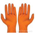 9インチオレンジ色のニトリル健康診断手袋